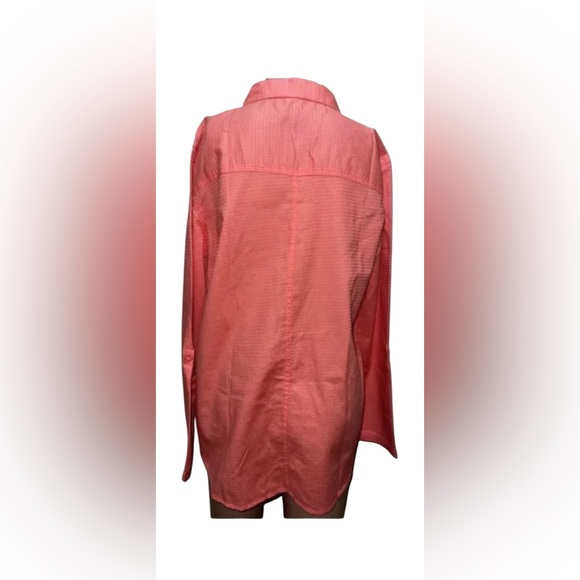 TEEZHER BUTTON DOWN SHIRT COTTON WOMEN LONG SLEEVE POCKETS PINK COLOR SIZE SMALL - Picture 2 of 14